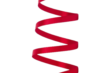 Using a red ribbon has a hummingbird magnet