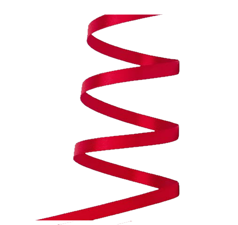 Using a red ribbon has a hummingbird magnet