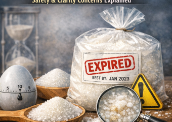 "Sugar with a timer and expiration label to explain safety and expiration concerns."